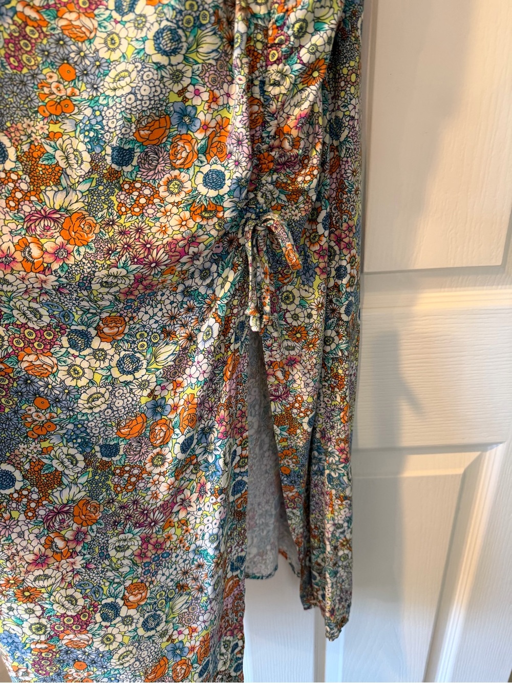 O'Neill Floral Slip Maxi Dress in Teal, Orange & White - Picture 6 of 9